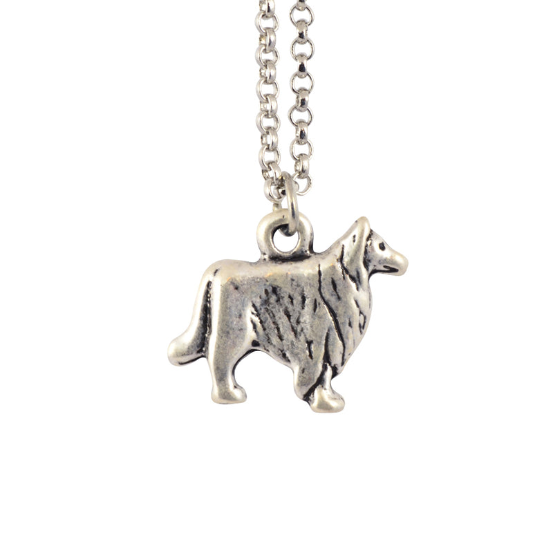 In Your Dreams Collie Dog Necklace, Dainty Silver Plated Pet Pendant