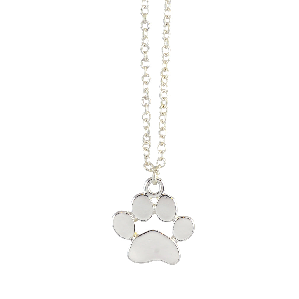 In Your Dreams Dog Paw Necklace, Dainty Silver Plated Pendant