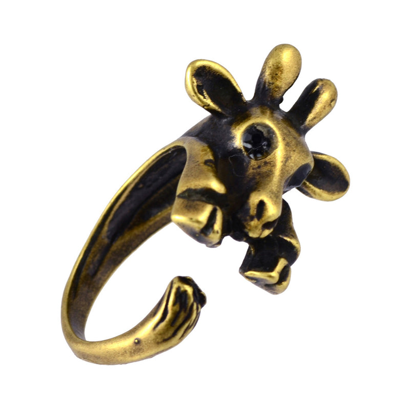 In Your Dreams Giraffe Wrap Ring, Dainty Polished African Animal, Adjustable Band