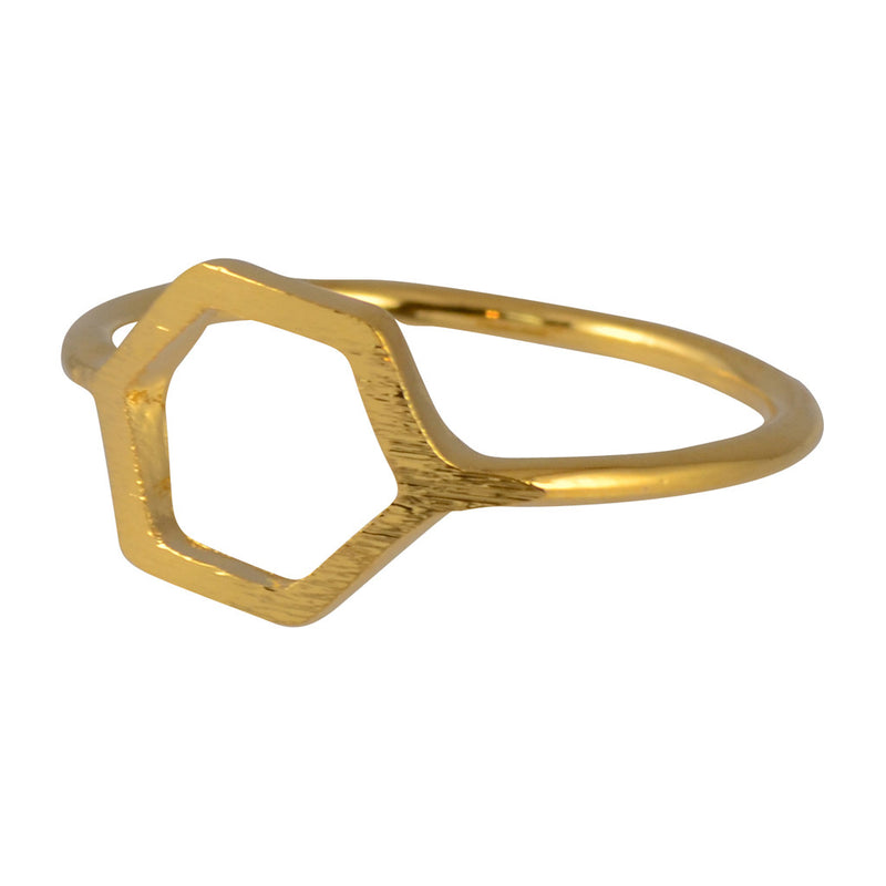 In Your Dreams Hexagon Ring, Dainty Polished Modern Band Size 6
