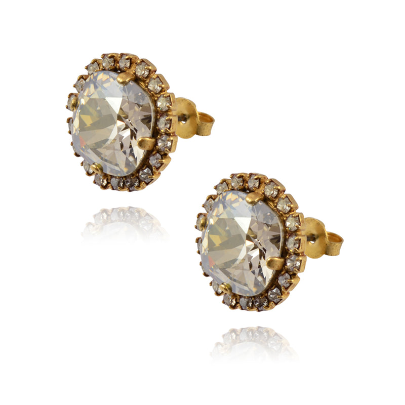 La Vie Parisienne Gold Plated Round Circle Stud Earrings