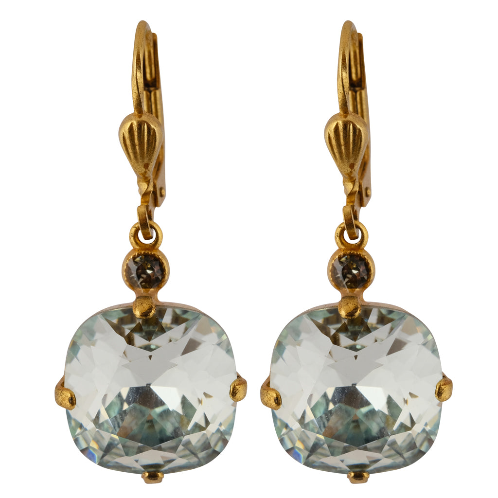La Vie Parisienne Crystal Rounded Square Dangle Earrings