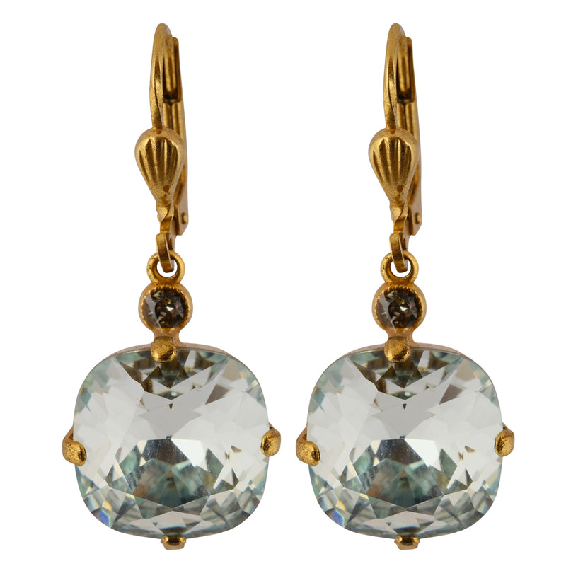 La Vie Parisienne Crystal Rounded Square Dangle Earrings