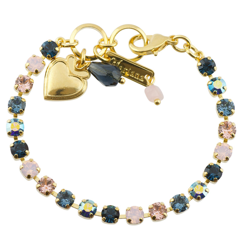 Mariana Blue Morpho Gold Plated Tennis Bracelet, 8"