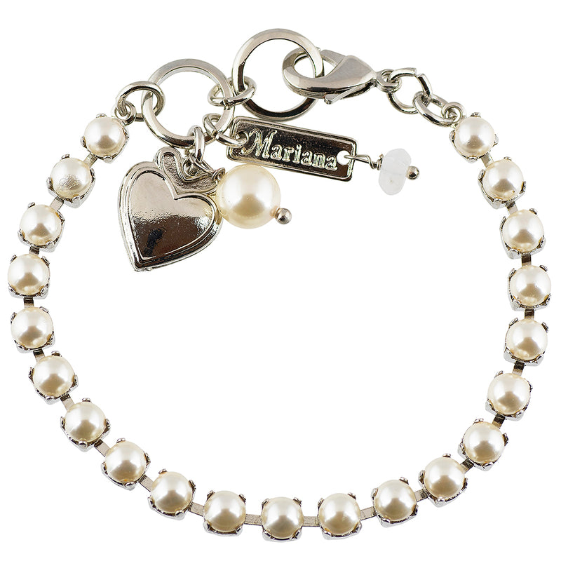 Mariana Jewelry Cookie Dough Rhodium Plated Tennis Bracelet, 8"