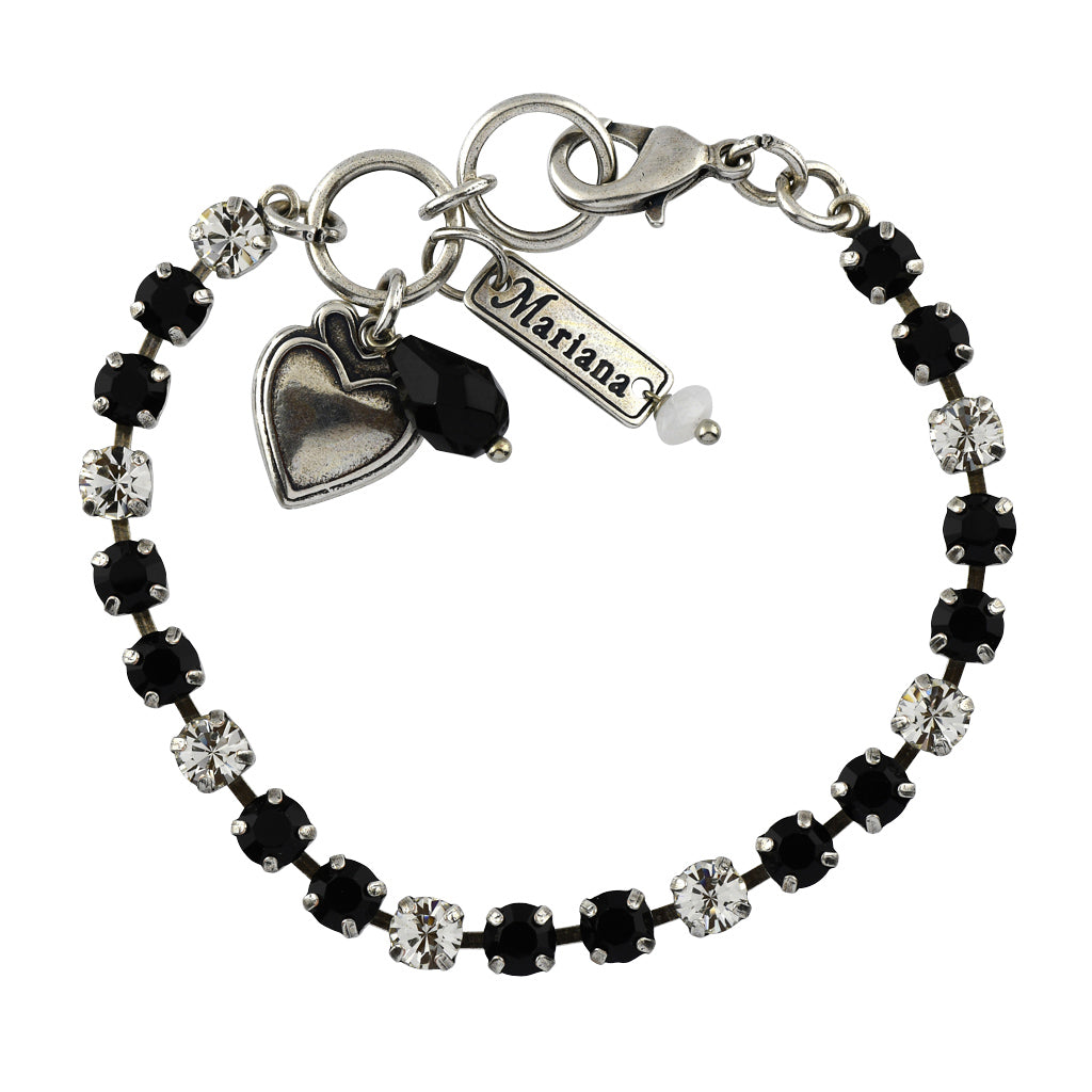 Mariana Jewelry Checkmate Bracelet, Silver Plated with crystal, Nature Collection MAR-B-4000 280-1 SP