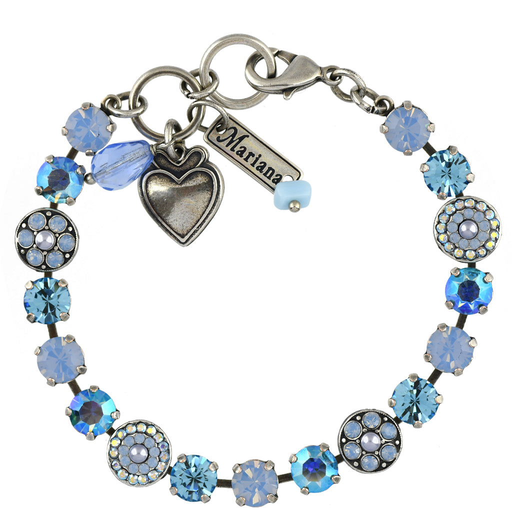 Mariana Jewelry Periwinkle Bracelet, Silver Plated with crystal, Nature Collection MAR-B-4044 1343 SP