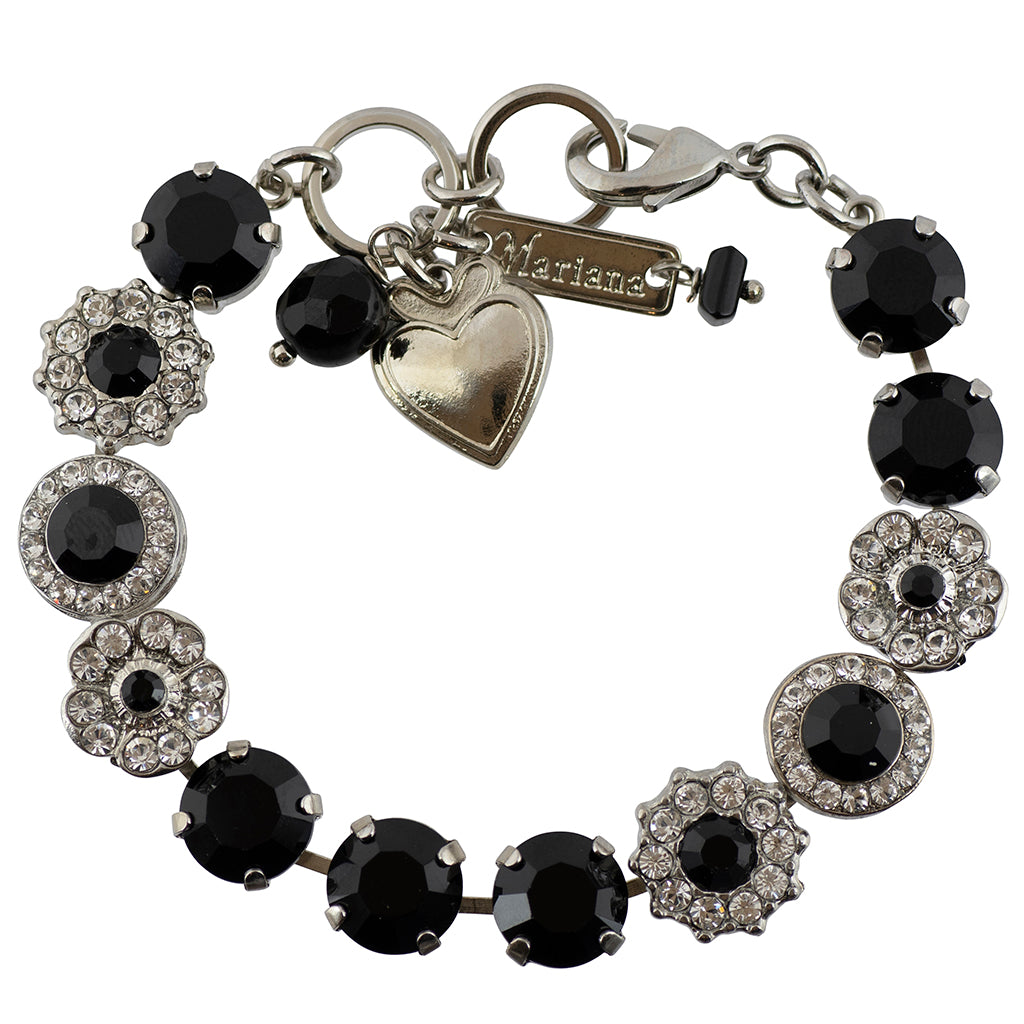 Mariana Jewelry Checkmate Tennis Bracelet, Rhodium Plated, 8"