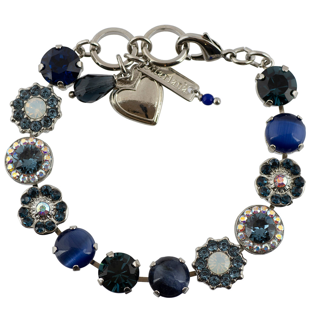 Mariana Jewelry Mood Indigo Tennis Bracelet, Rhodium Plated, 8"