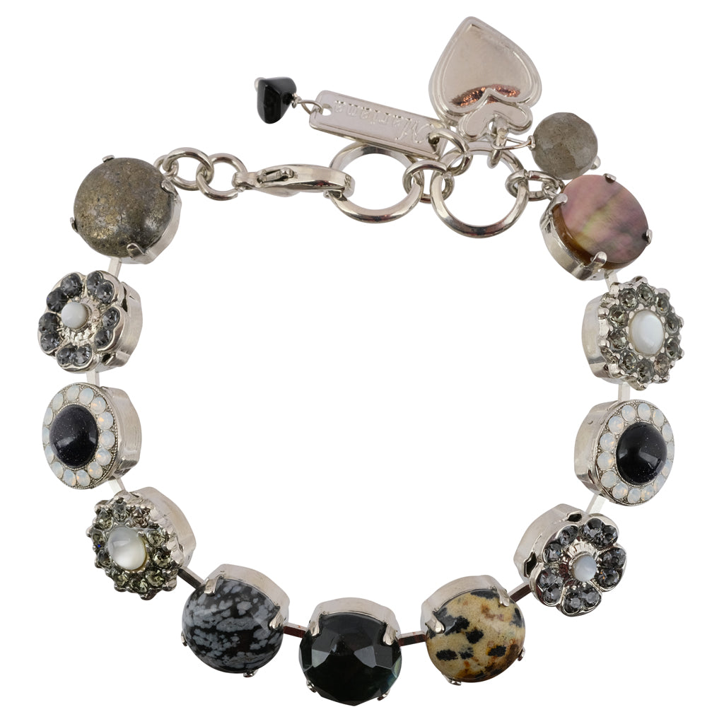 Mariana "Nightfall" "Rhodium Plated Crystal Large Gem Tennis Bracelet, 8"