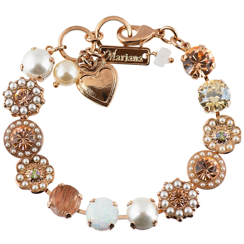 Mariana Jewelry Cookie Dough Rose Gold Plated Tennis Bracelet, 8"