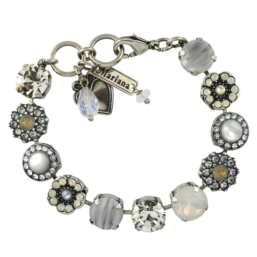 Mariana Jewelry Silk Bracelet, Silver Plated with crystal, Nature Collection MAR-B-4084 1049 SP