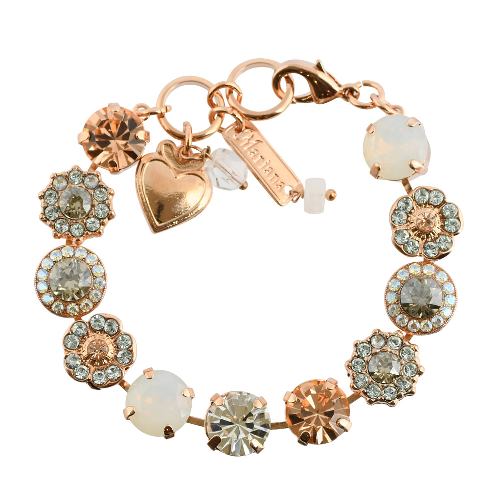Mariana "Dancing In The Moonlight" "Rose Gold Plated Crystal Large Gem Tennis Bracelet, 8"