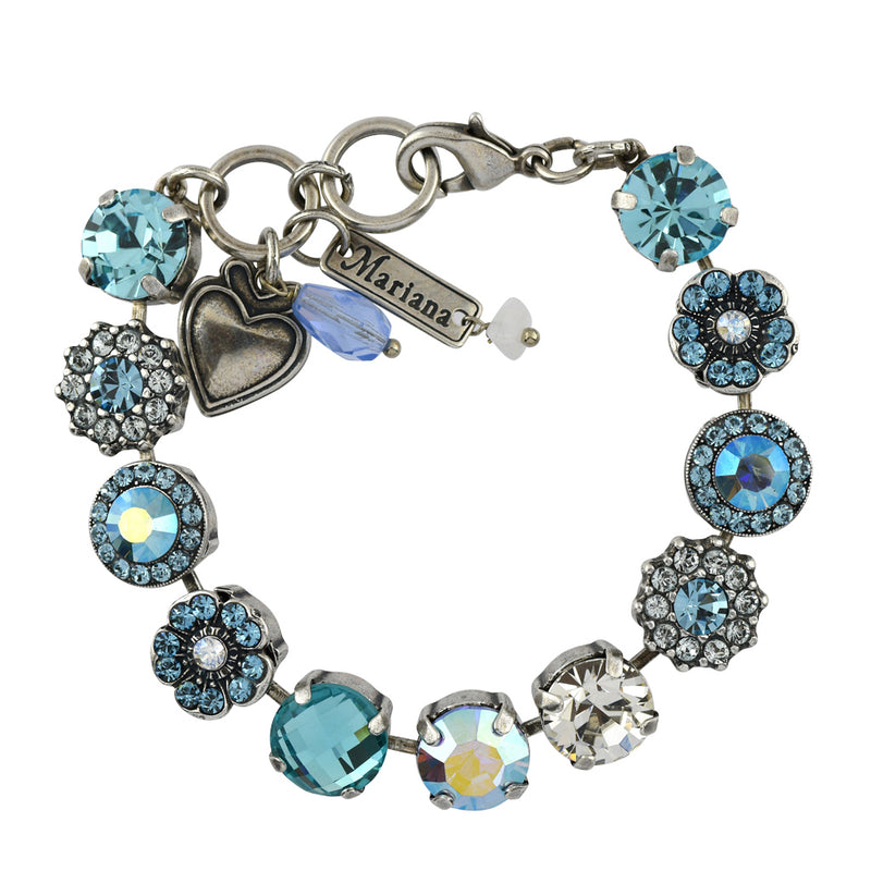 Mariana Jewelry Italian Ice Bracelet, Silver Plated with crystal, Nature Collection MAR-B-4084 141 SP