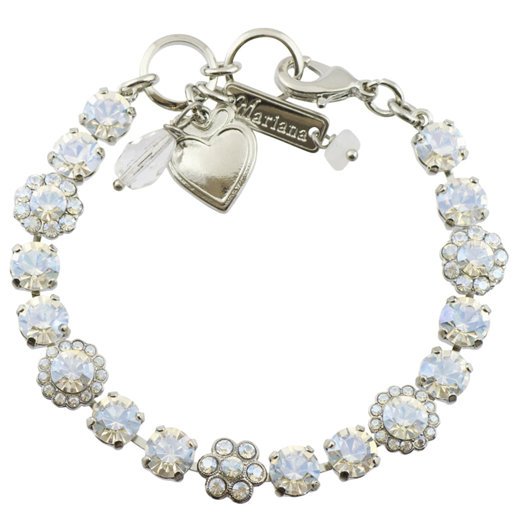 Mariana Moonlight Rhodium Plated Tennis Bracelet, 8"