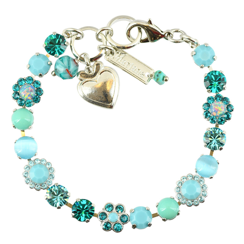 Mariana "Addicted To Love" Rhodium Plated Crystal Large Gem Tennis Bracelet, 8"