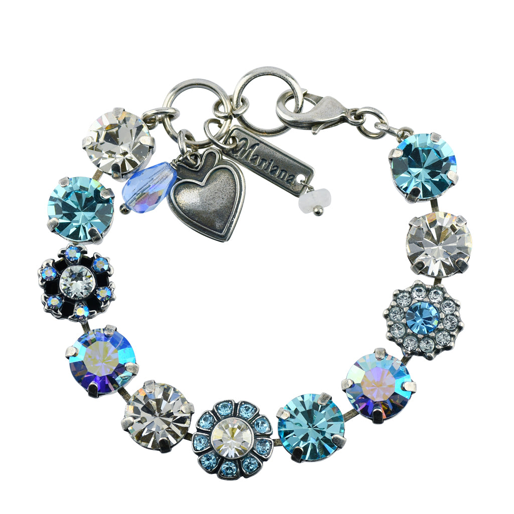 Mariana Jewelry "Italian Ice" Silver Plated Snowflake Crystal Tennis Bracelet