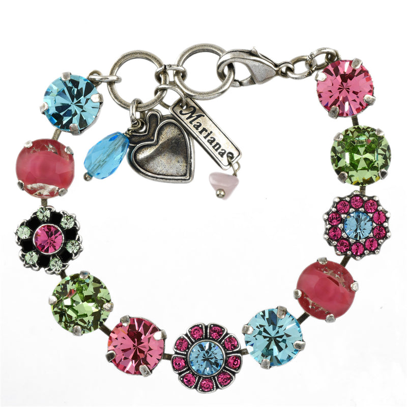 Mariana Jewelry Spring Flowers Bracelet, Silver Plated with crystal, Nature Collection MAR-B-4174 2141 SP