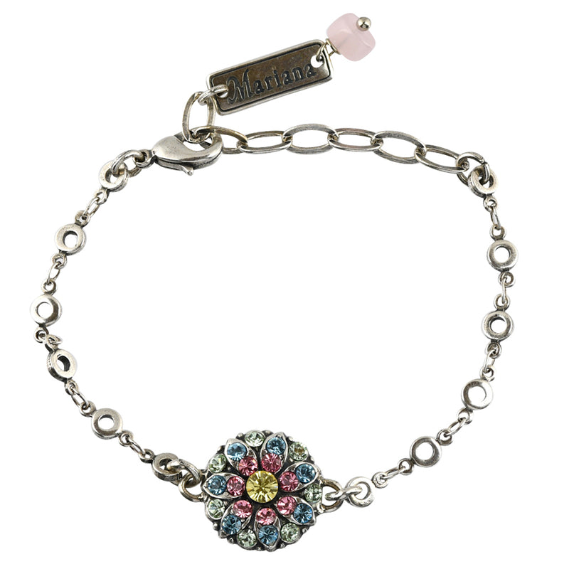 Mariana Jewelry Spring Flowers Bracelet, Silver Plated with crystal, Nature Collection MAR-B-4212_2 2141 SP