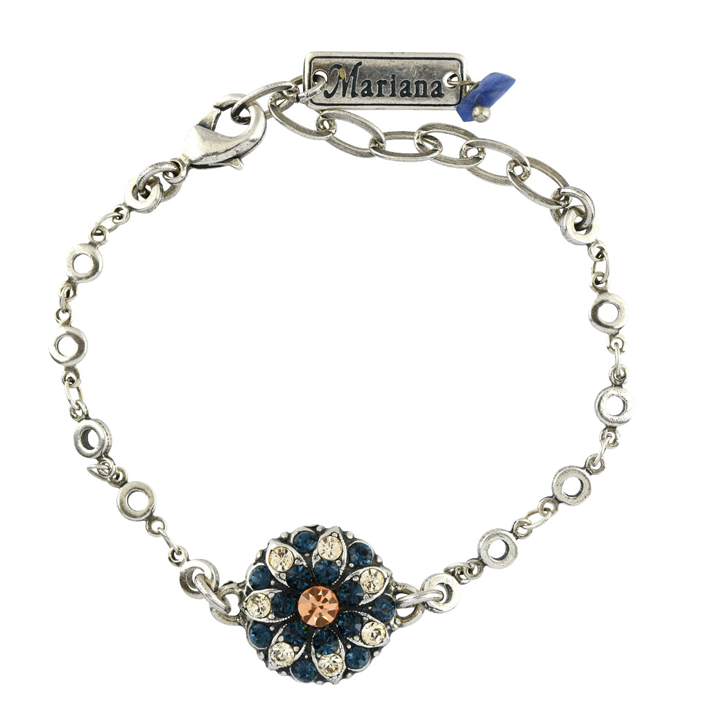 Mariana Jewelry Spring Flowers Bracelet, Silver Plated with crystal, Nature Collection MAR-B-4212_2 2142 SP