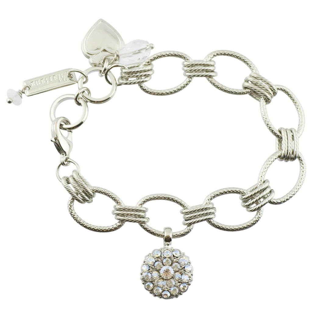 Mariana Rhodium Plated Guardian Angel Crystal Tennis Bracelet