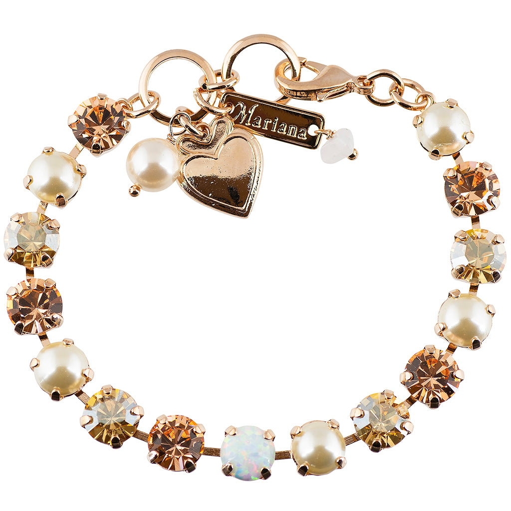 Mariana "Cookie Dough" Rose Gold Plated Crystal Tennis Bracelet, 8"