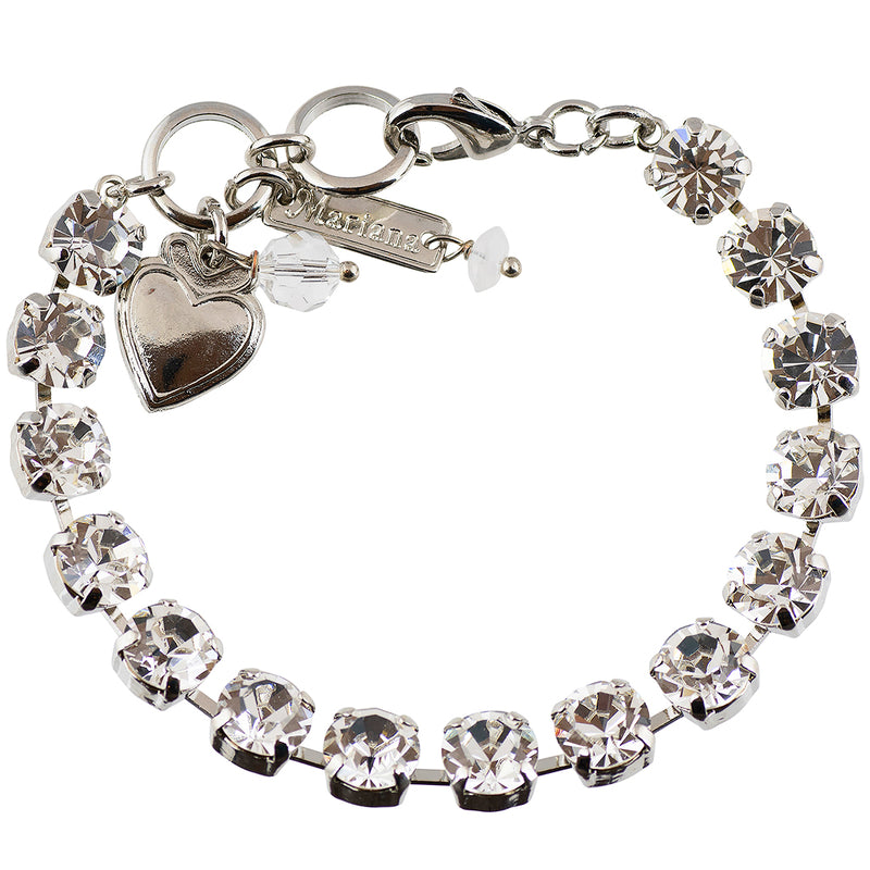 Mariana Jewelry On A Clear Day Tennis Bracelet, Rhodium Plated with Clear Crystal, 8"