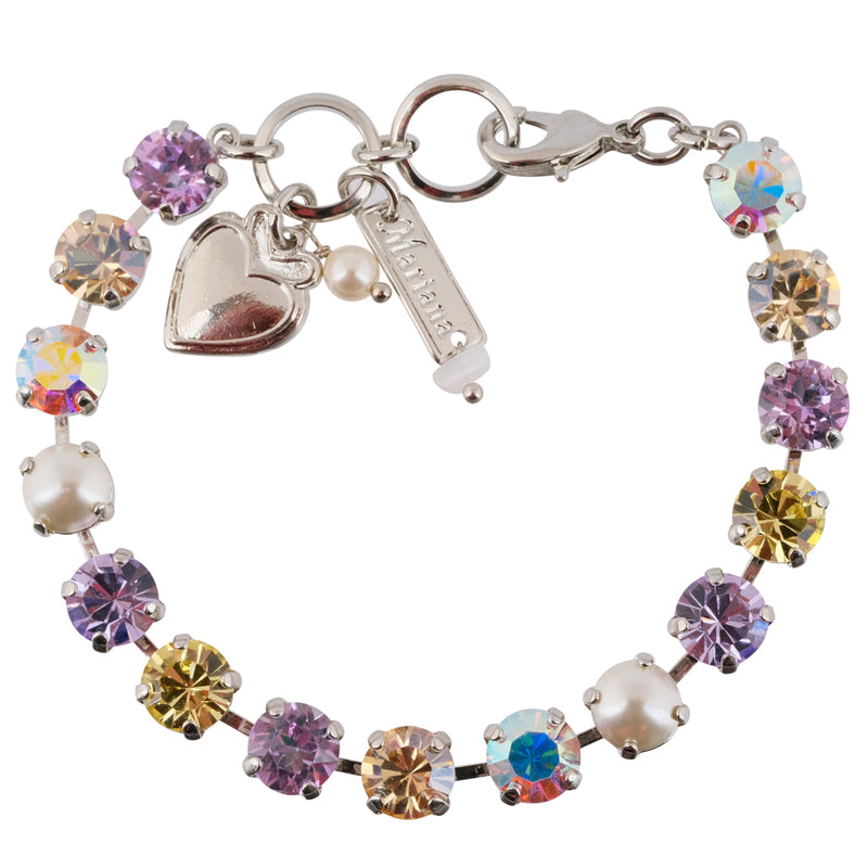 Mariana "Dawn" Rhodium Plated Crystal Tennis Bracelet, 8"