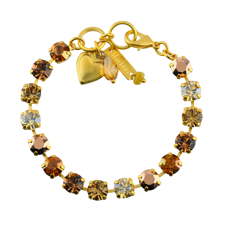 Mariana Jewelry "Caramel" Tennis Bracelet, Gold Plated Crystal, 8" 4252 137