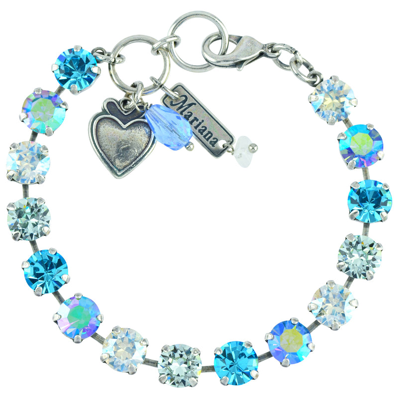 Mariana Jewelry "Italian Ice" Tennis Bracelet, Silver Plated with Crystal, 8" 4252 141