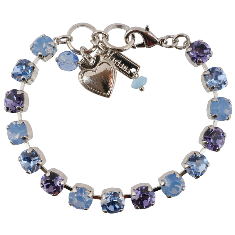 Mariana "Lavender Fields" Rhodium Plated Crystal Tennis Bracelet, 8"