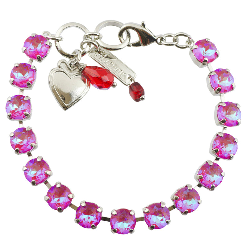 Mariana Sun-Kissed Blush Rhodium Plated Crystal Tennis Bracelet, 8"