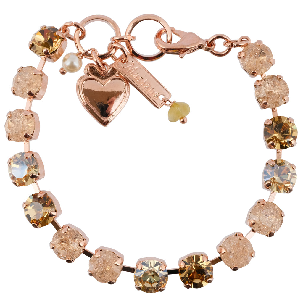 Mariana "Desert Rose" Rose Gold Plated Crystal Tennis Bracelet, 8"