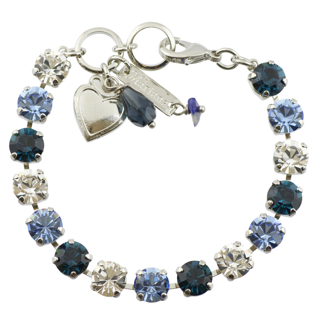 Mariana Night Sky Rhodium Plated Crystal Tennis Bracelet, 8"