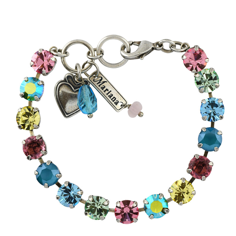 Mariana Jewelry Spring Flowers Bracelet, Silver Plated with crystal, Nature Collection MAR-B-4252 2141 SP