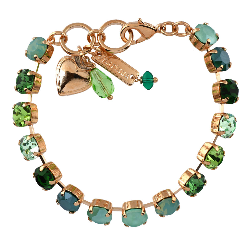 Mariana Jewelry Fern Bracelet, Rose Gold Plated with crystal, Nature Collection MAR-B-4252 2143 RG