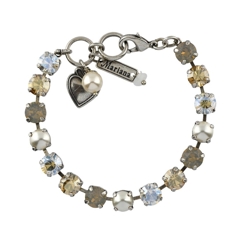 Mariana Jewelry Champagne and Caviar Bracelet, Silver Plated with crystal, Nature Collection MAR-B-4252 3911 SP