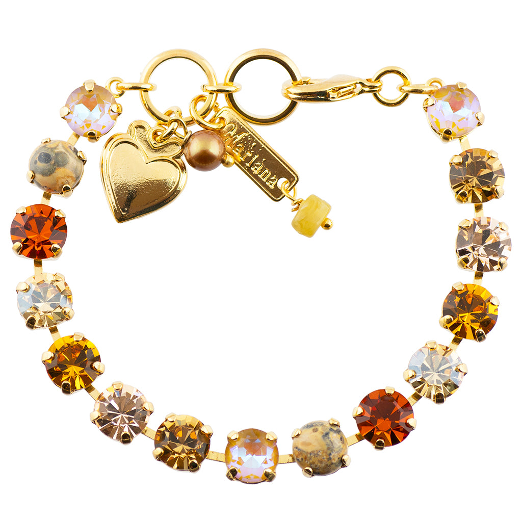 Mariana Jewelry Chai Tennis Bracelet, Gold Plated Crystal, 8", Tea Time Collection