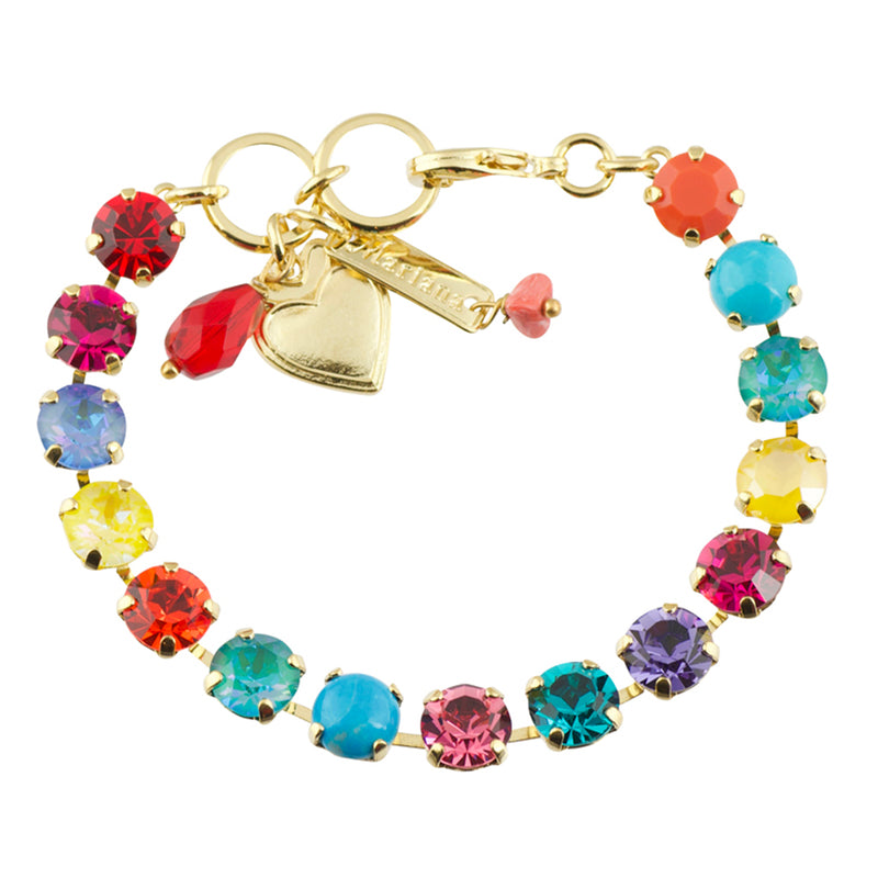 Mariana Poppy Gold Plated Crystal Tennis Bracelet, 8"