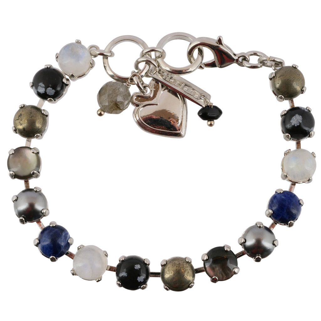 Mariana "Nightfall" Rhodium Plated Crystal Tennis Bracelet, 8"