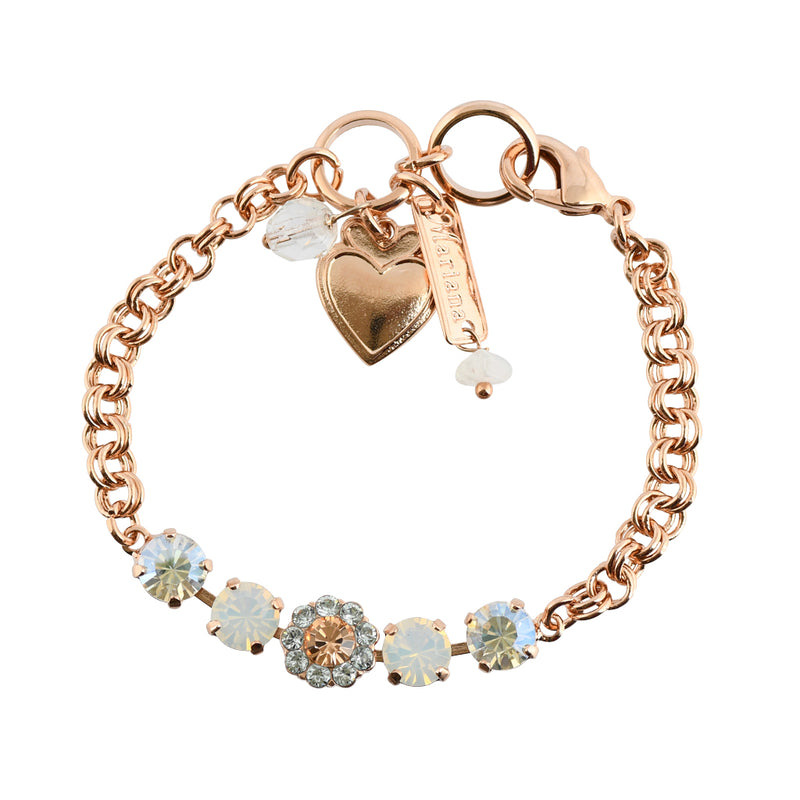 Mariana "Dancing In The Moonlight" Rose Gold Plated Crystal Tennis Bracelet, 8"