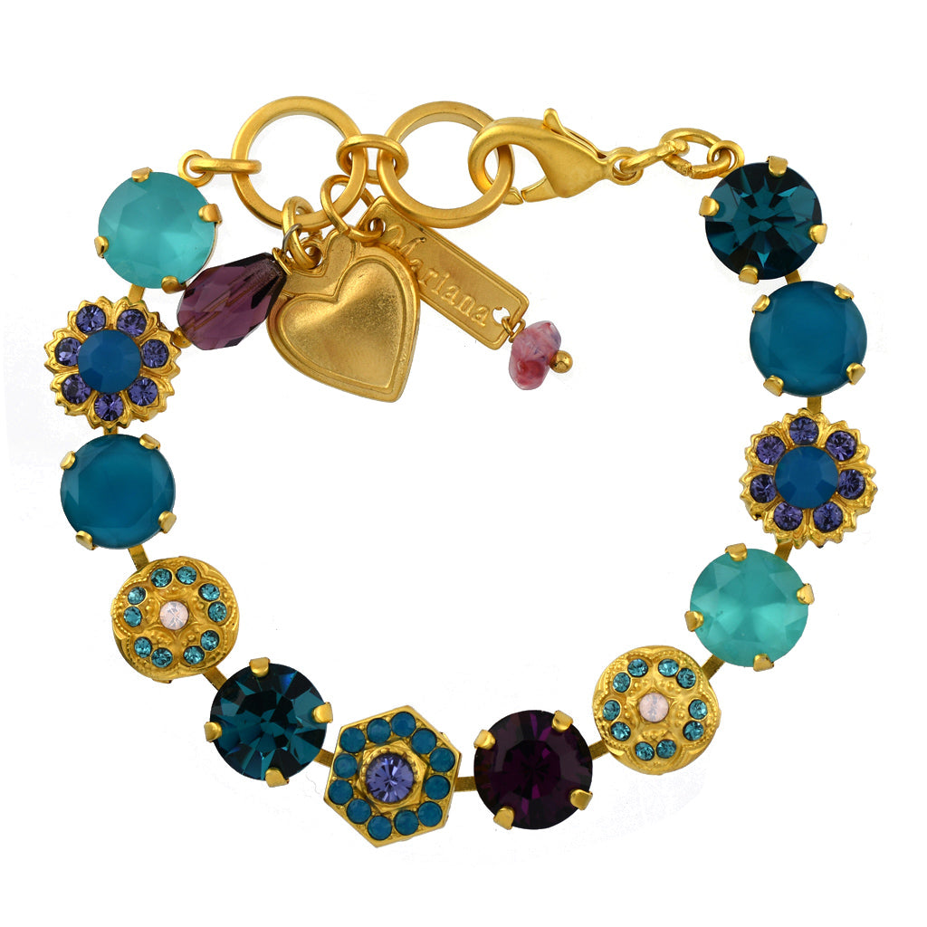 Mariana Jewelry Peacock Bracelet, Gold Plated with crystal, Nature Collection MAR-B-4411 2139 YG