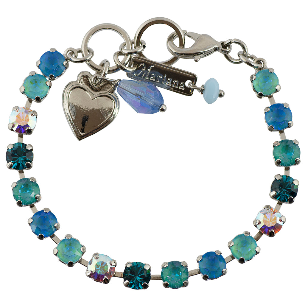 Mariana Jewelry Tranquil Round Tennis Bracelet, Rhodium Plated, 8"