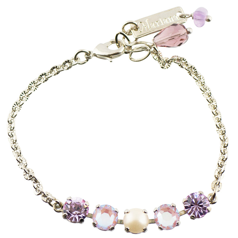 Mariana Jewelry Romance Round Tennis Bracelet, Silver Plated, 8"