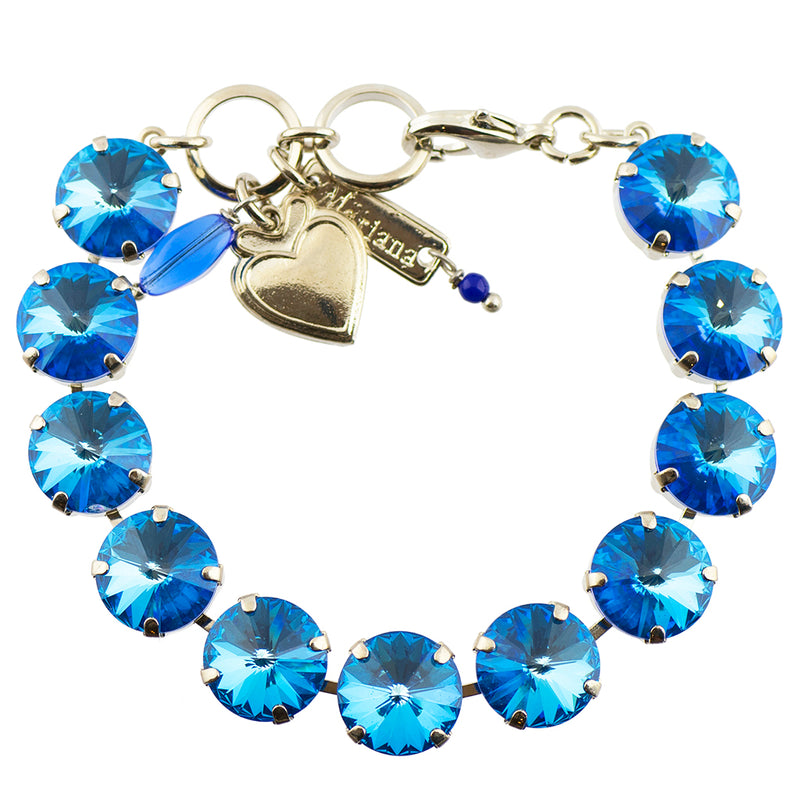 Mariana Jewelry Sun-Kissed Capri Large Tennis Bracelet, Silver Plated Crystal, 8"