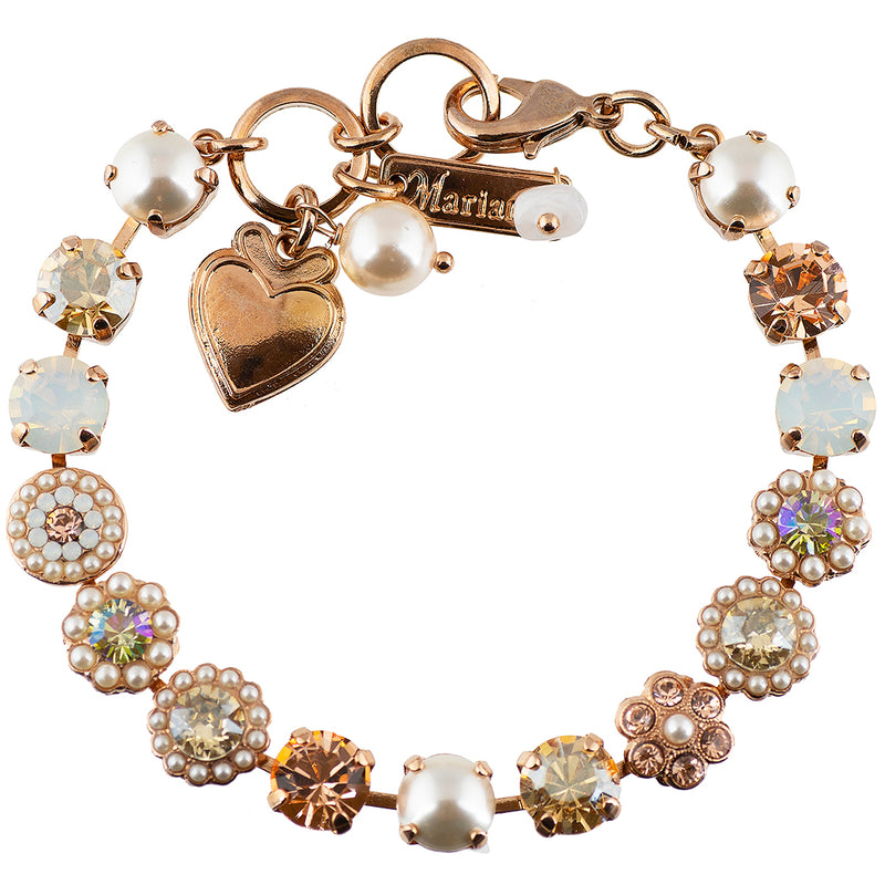 Mariana Jewelry Cookie Dough Rose Gold Plated Crystal Tennis Bracelet