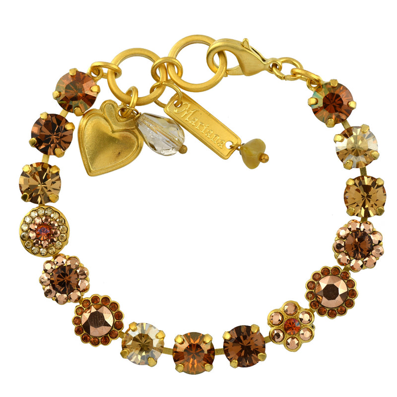 Mariana Jewelry Caramel Bracelet, Gold Plated with crystal, Nature Collection MAR-B-4479 137 YG
