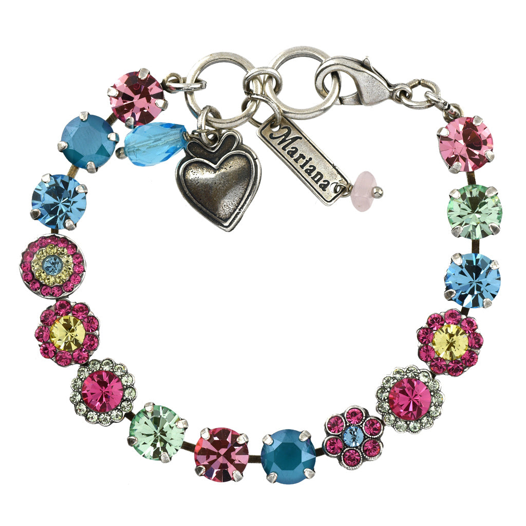 Mariana Jewelry Spring Flowers Bracelet, Silver Plated with crystal, Nature Collection MAR-B-4479 2141 SP