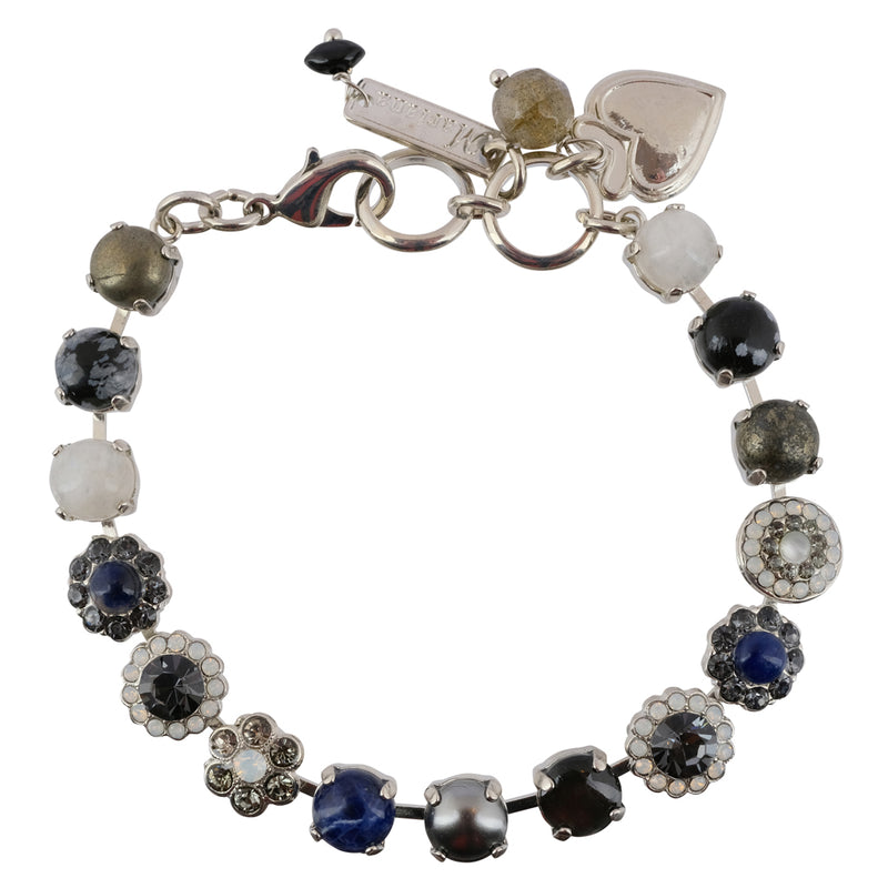 Mariana "Nightfall" Rhodium Plated Crystal Tennis Bracelet, 8"