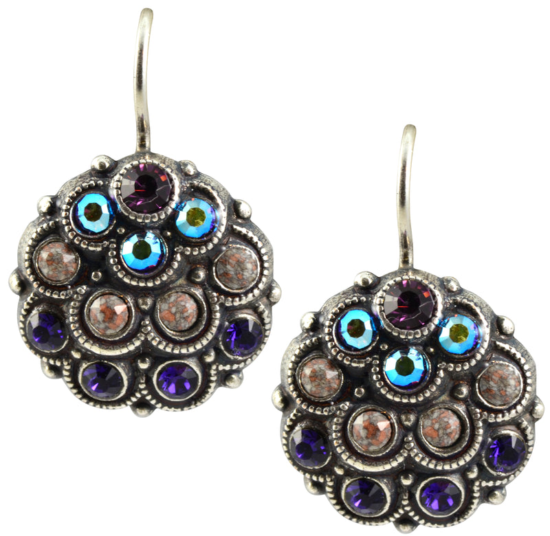 Mariana Jewelry "Desire" Silver Plated Crystal Peacock Drop Earrings